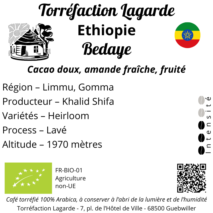 ETHIOPIE BEDAYE BIO | Torréfaction Lagarde ETHIOPIE – LIMMU – BEDAYE – BIO* (9.90€ TTC/250g) Cernay 0