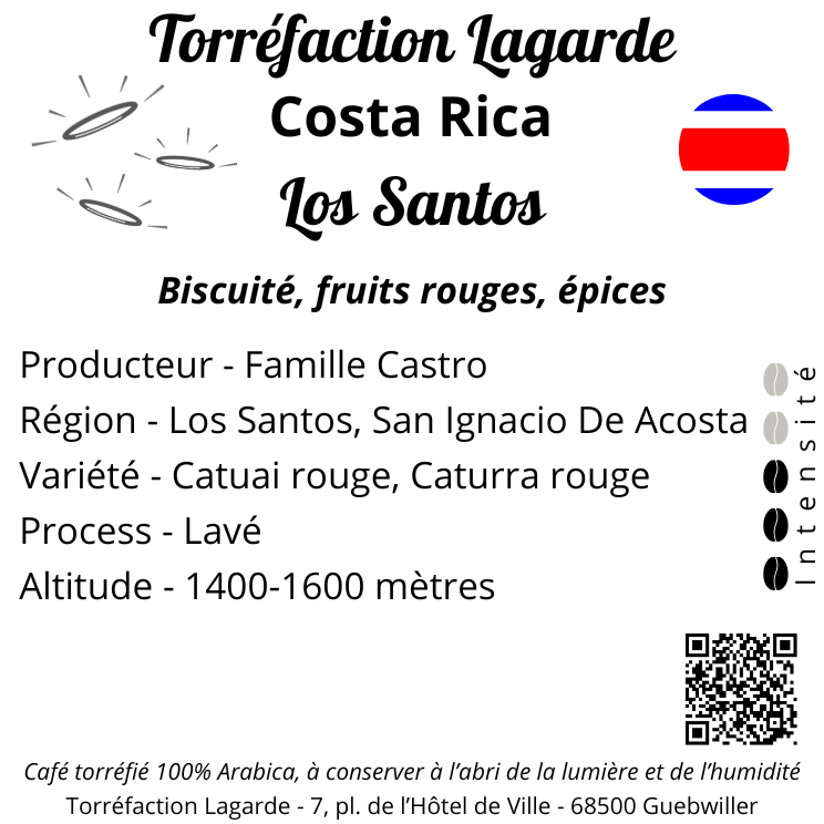 COSTA RICA LOS SANTOS 1 | Torréfaction Lagarde COSTA RICA – LOS SANTOS (10.70€ TTC/250g) Pfastatt 0