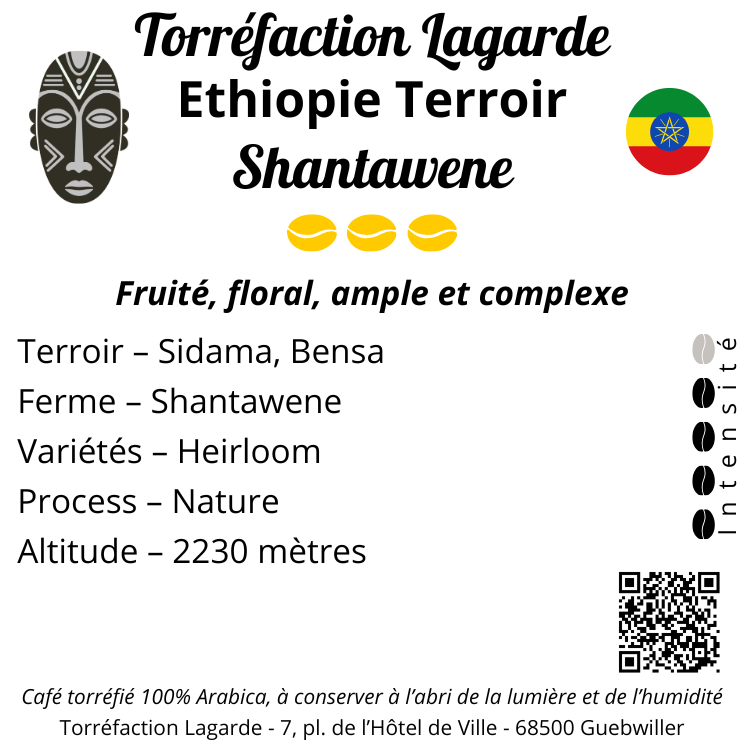 ETHIOPIE TERROIR SHANTAWENE | Torréfaction Lagarde ETHIOPIE – TERROIR – SHANTAWENE (12.90€ TTC/250g) Pfastatt 0