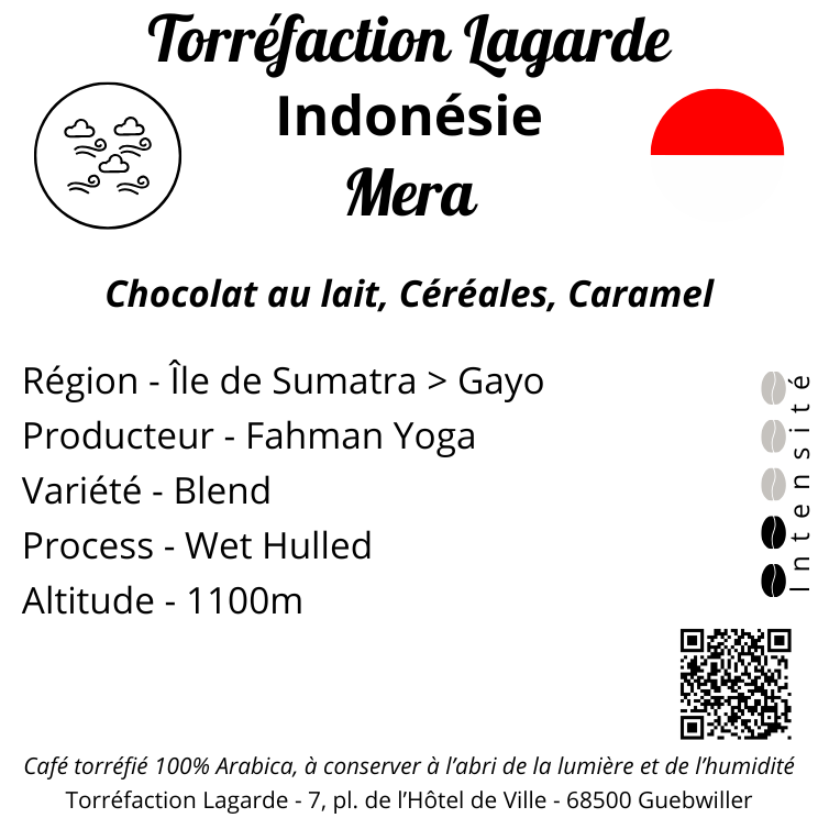 INDONESIE MERA | Torréfaction Lagarde INDONESIE – WET HULLED – MERA (11.00€ TTC/250g) Colmar 0